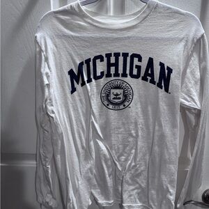 University of Michigan White Long Sleeve Shirt